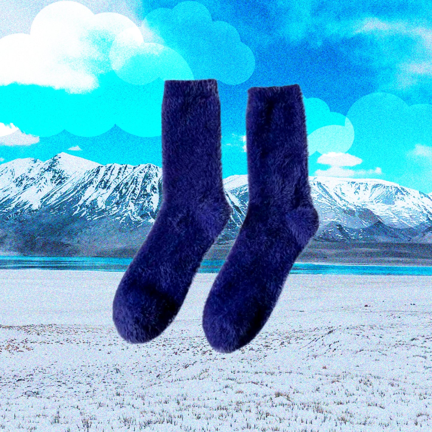 Lépolar Yeti socks deep-sea Lé bleu