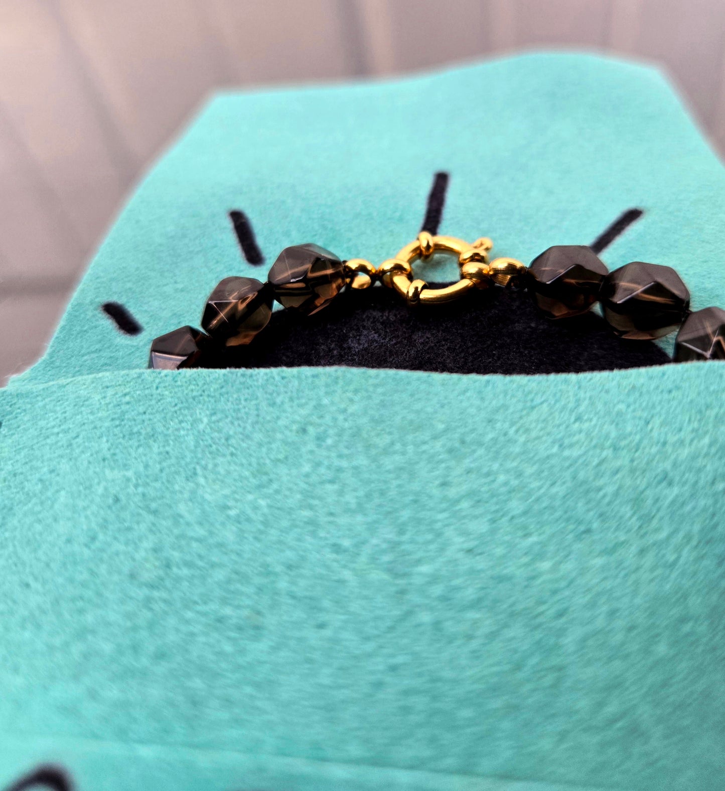 Blvk Lové - Handcrafted smoky quartz bracelet.