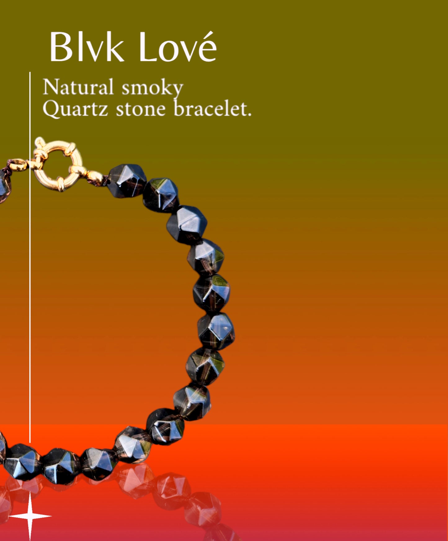 Blvk Lové - Handcrafted smoky quartz bracelet.