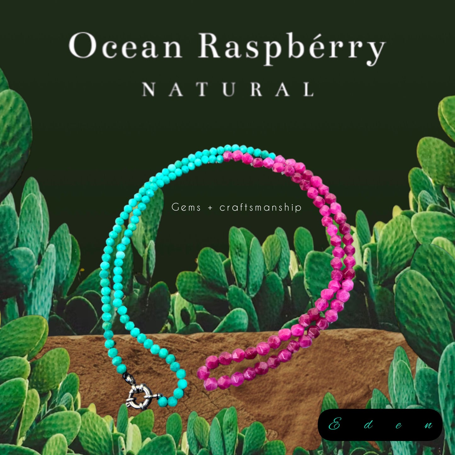 Ocean Raspbérry- Handcrafted necklace. SELV